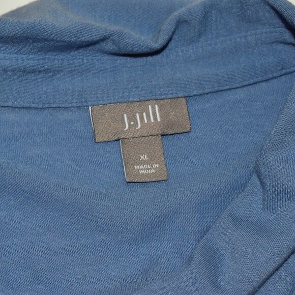 J. Jill Long Sleeve Button Down Tunic Top Blouse Blue Size XL - Picture 3 of 9